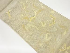  紗 蝶に尾長鳥・花唐草模様織出し袋帯